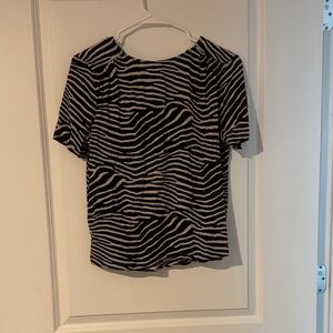 H&M Black and White Zebra Pattern Blouse